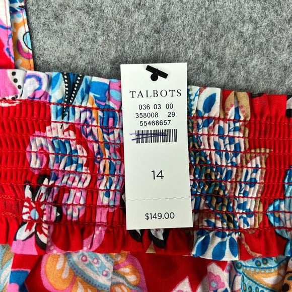 Talbots Red Sleeveless Sundress with Square Neck - Picture 4 of 13